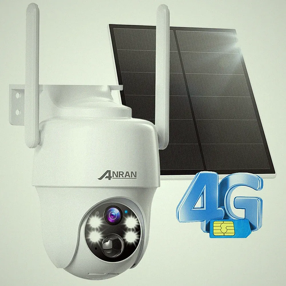 ANRAN 4G LTE Überwachungskamera Aussen Solar SIM Karte 2K PTZ Kamera Ohne WLAN