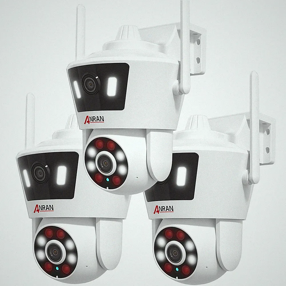 ANRAN 4MP Dual Lens WLAN Überwachungskameras Set Außen PTZ Kabellos Heim Kamera