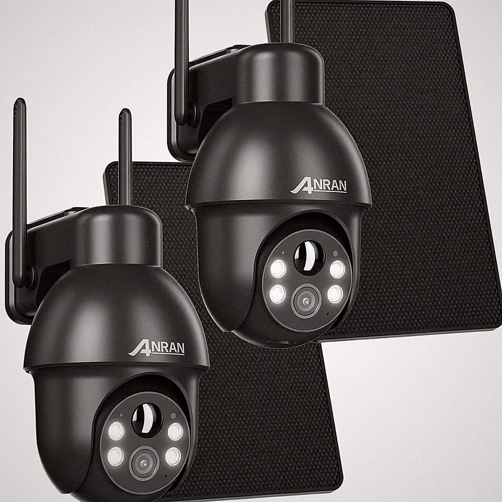 ANRAN 5MP WLAN Aussen Überwachungskamera Set Solar Akku Funk IP Home Kamera IP65