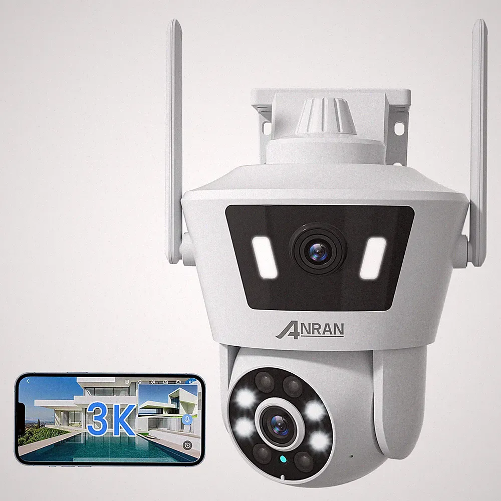 ANRAN 8MP Doppelobjektiv Wi-Fi 6 Überwachungskamera Aussen Dual-Lens WLAN Kamera