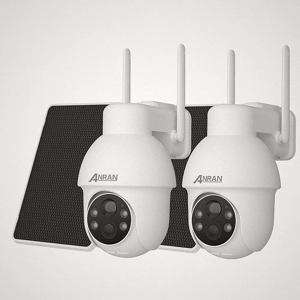 ANRAN üBERWACHUNG KAMERA SET AUßEN Kabellose WLAN Solar AKKU APP Camera PTZ 360°