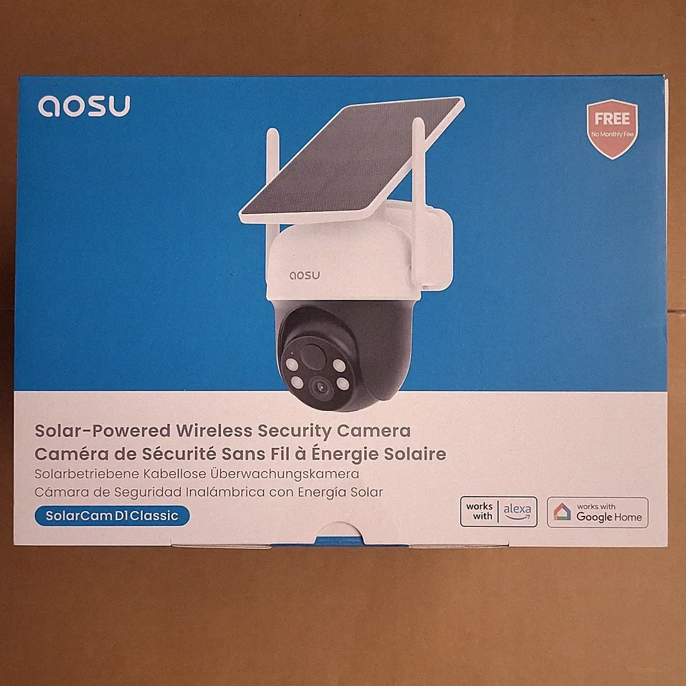 AOSU 2K Solar-Kamera Außenbereich kabellos 360 Panaromablick Energieeffiziente