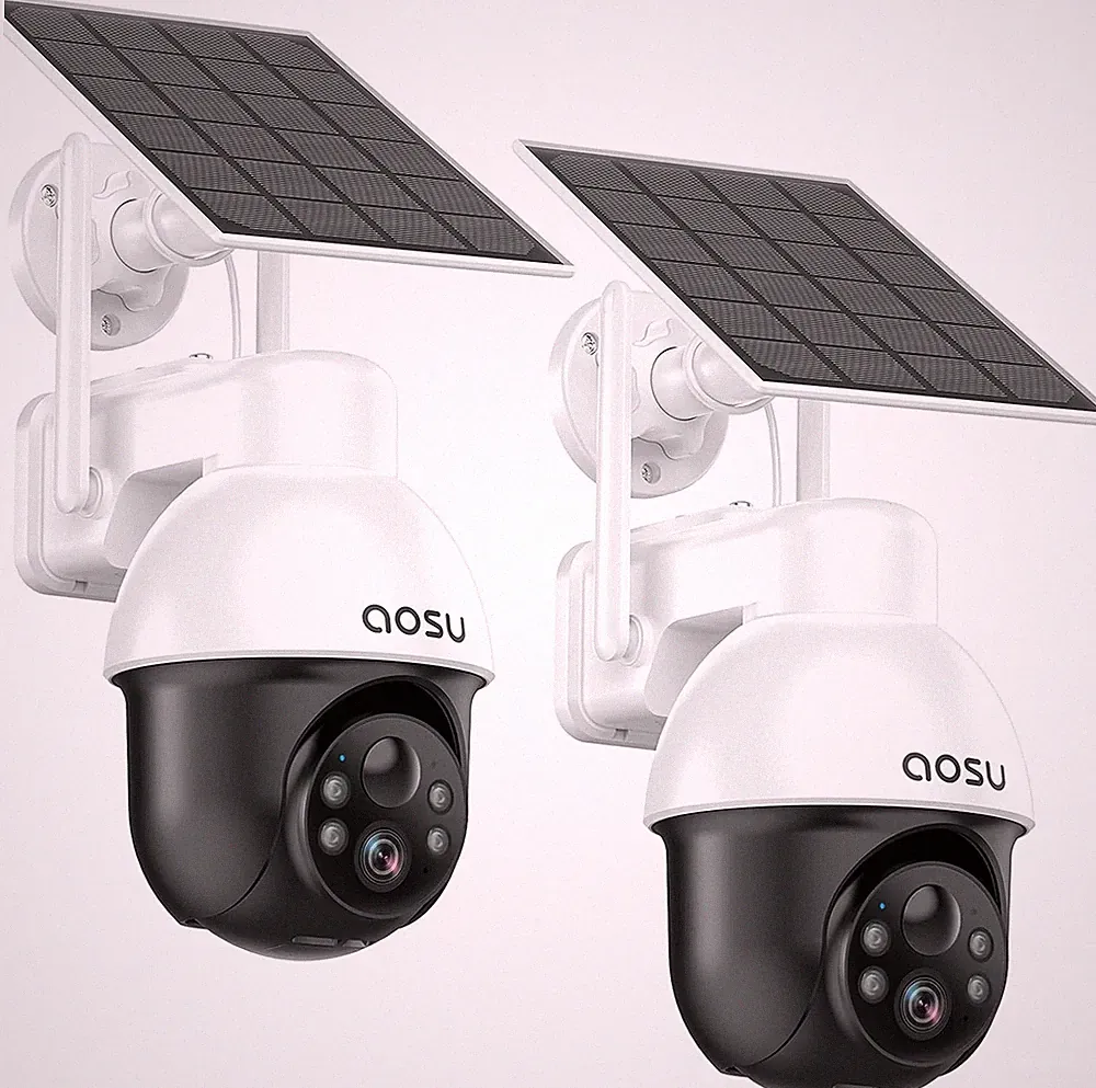 Aosu 3K Solar Außenkamera 5MP PTZ 360 2er-Set