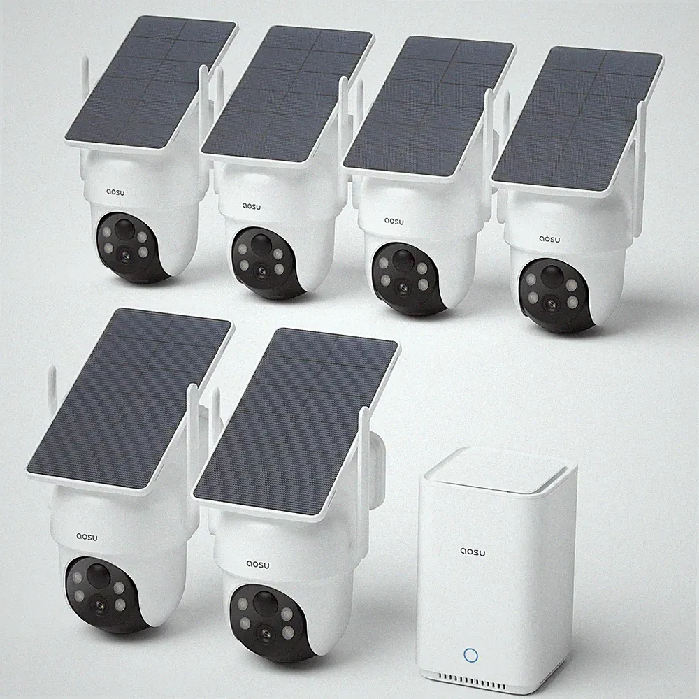 aosu 3K Überwachungskamera Aussen Solar Akku 5MP 360° PTZ & KI-Erkennung