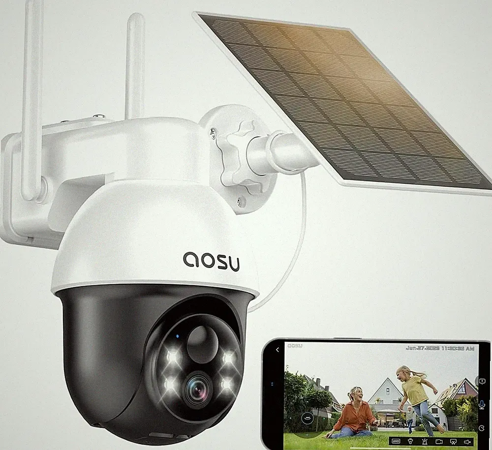 Aosu D1 Lite 2K Solar Überwachungskamera Aussen , mit 360°-Überwachun