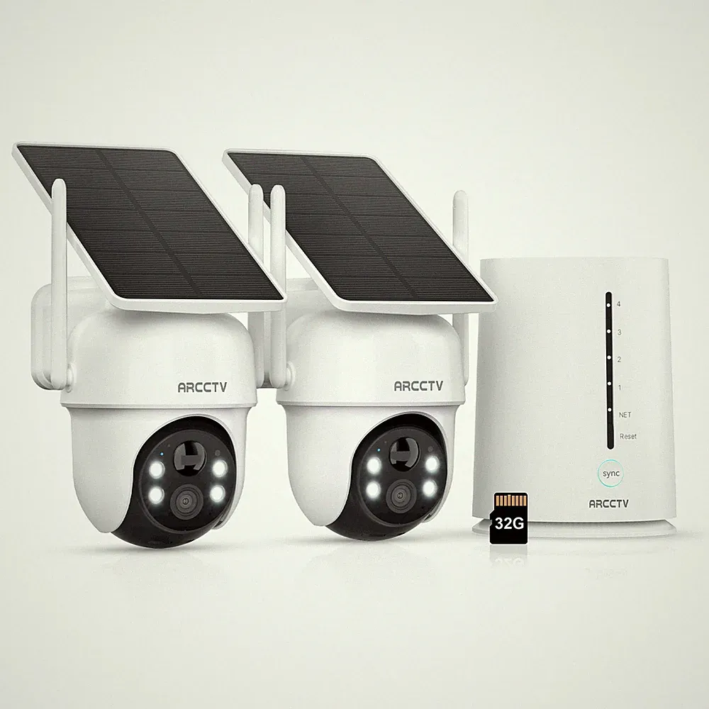 ARCCTV 2K 4MP Überwachungskamera Aussen Solar Akku Kamera Outdoor Wi-Fi6 32GB