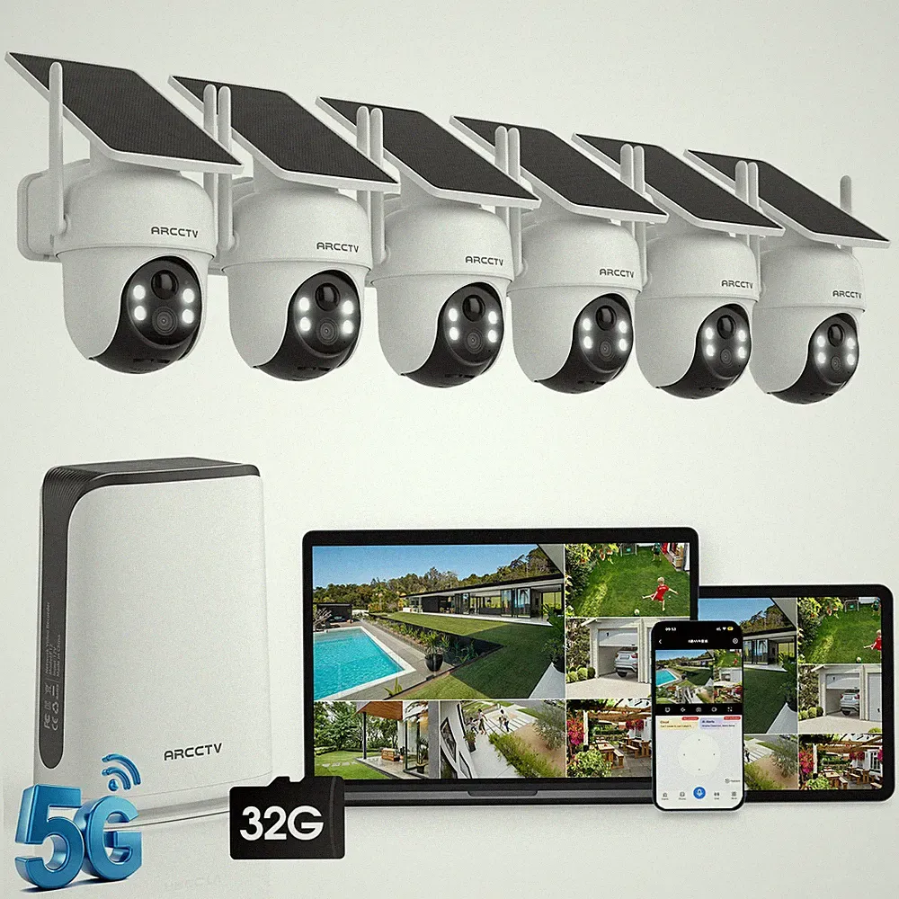 ARCCTV 4MP 6*Kameras Überwachungskamera Aussen Set 32GB Kamera Wifi Außenkamera