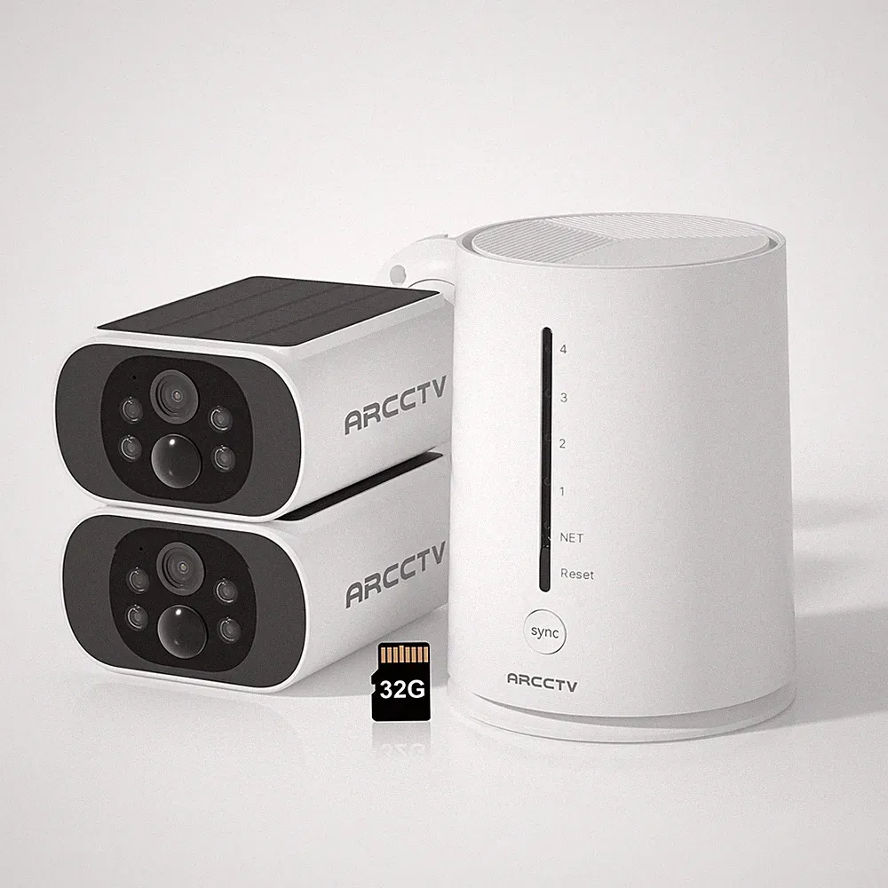 ARCCTV 4MP Batterie Kamera-Set Überwachungskamera Aussen Set Home Farb-Nachtsic