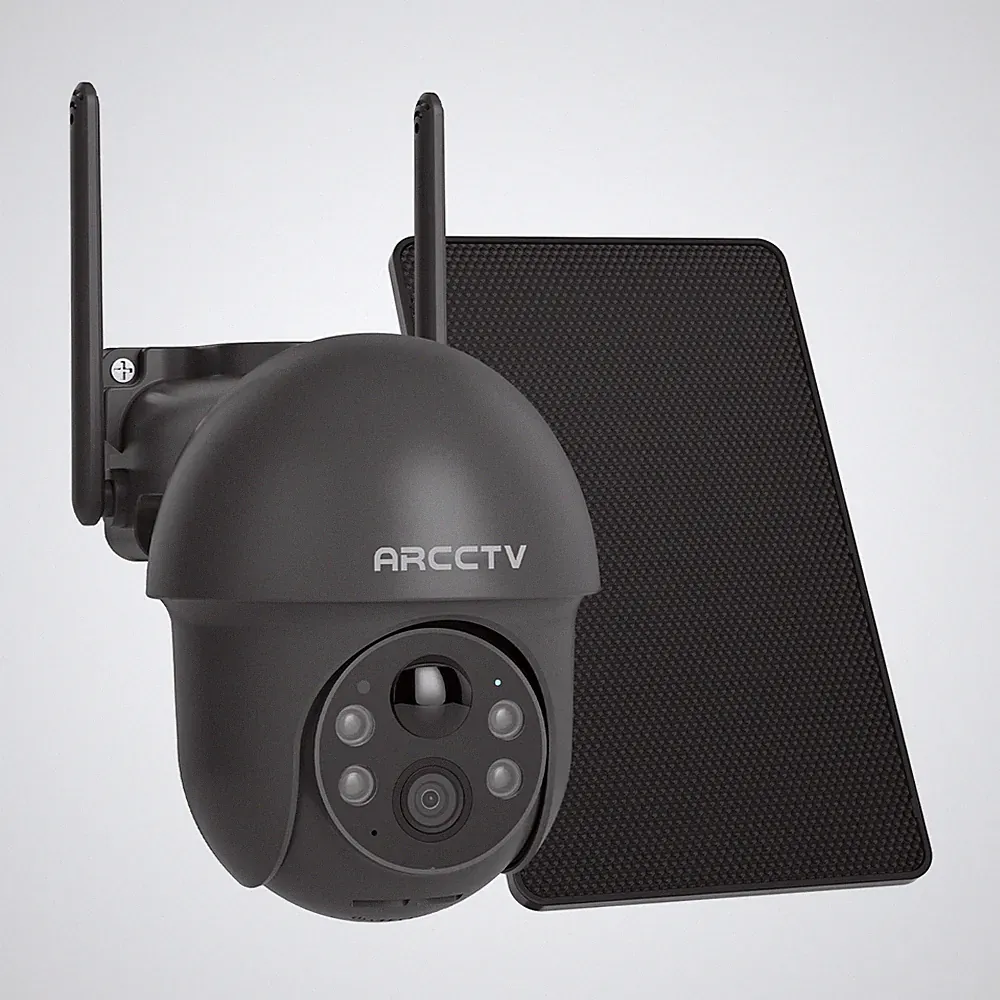 ARCCTV 4MP IP Überwachungskamera Set Wlan Funk Kamera Solar Akku Audio PTZ Außen