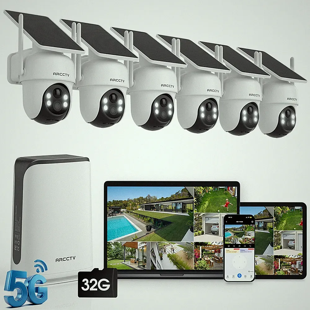 ARCCTV 4MP Security Solar Überwachungskamera Aussen Outdoor Akku 32GB 2-Audio