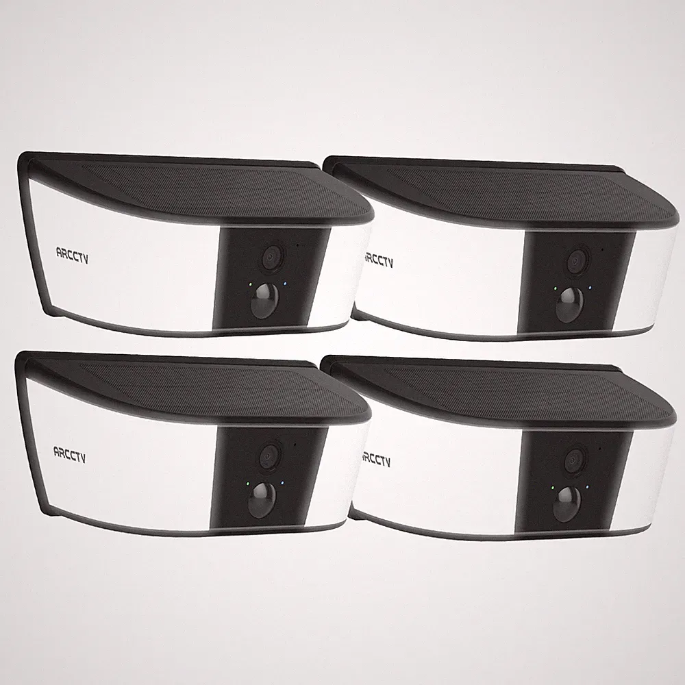 ARCCTV 4MP Solar Akku Überwachungskamera Wall Light Wlan Aussen Kam 2-Wege-Audio