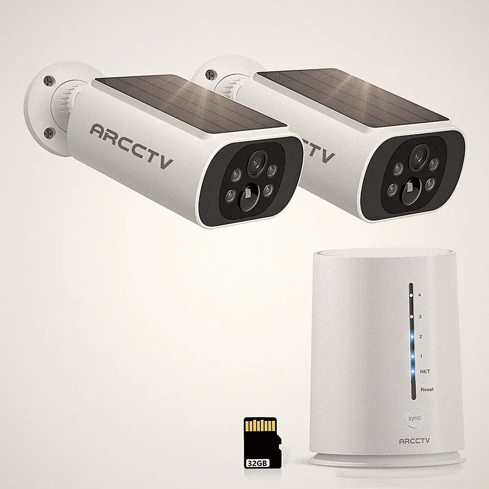ARCCTV 4MP Solar Überwachungskamera Aussen Akku WLAN Kamera Outdoor 32GB Audio