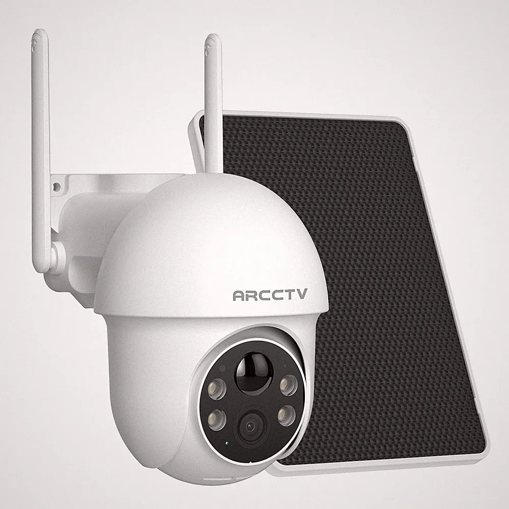 ARCCTV 4MP WLAN Solar Überwachungskamera Aussen mit Akku PTZ-Videoüberwachung