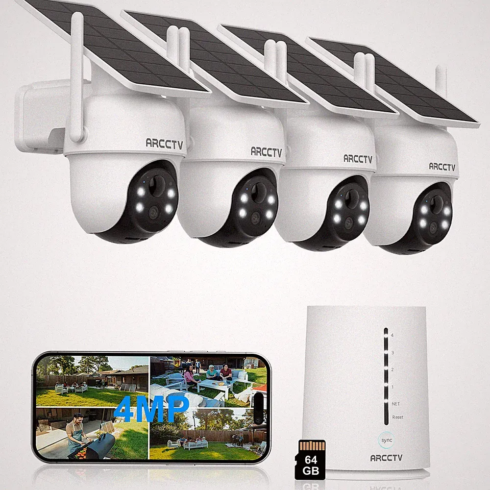 ARCCTV Solar Akku Kamera 4K Überwachungskamera Aussen WLAN FarbNachtsicht 64GB