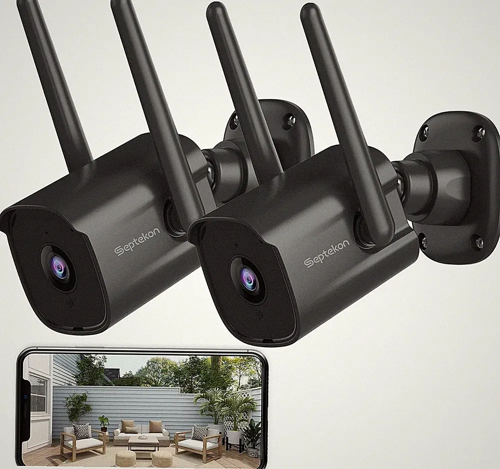 Außen Überwachungskamera 2er Pack 2K WiFi CCTV Nachtsicht Bewegungserkennung
