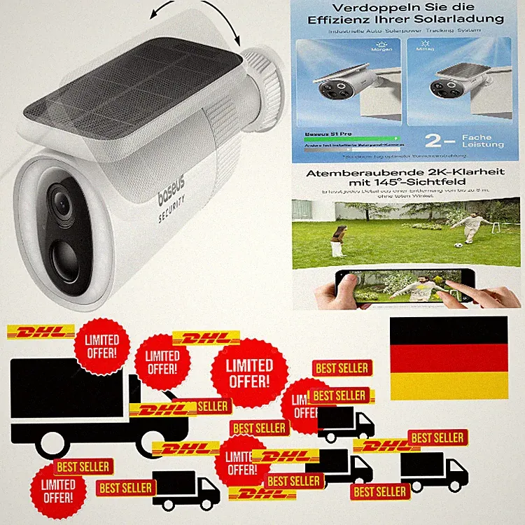 baseus security überwachungskamera aussen solar kabellos