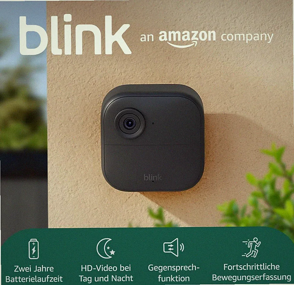 Blink Kamera Outdoor 4 | Kabellose Außen HD Sicherheitskamera IP65 , mit alexa