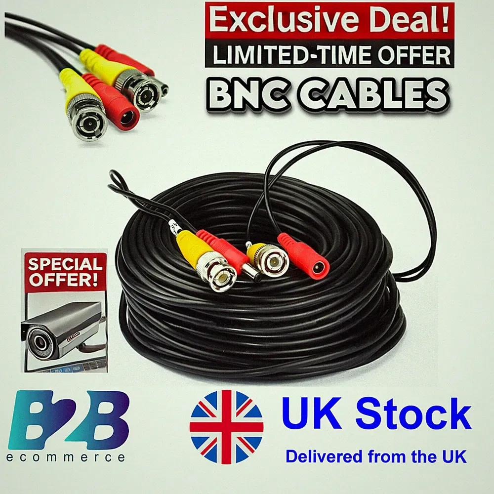 BNC CCTV Kamera DVR Video Strom Verlängerungskabel Kabel 5 m-50 m HD Sicherheit