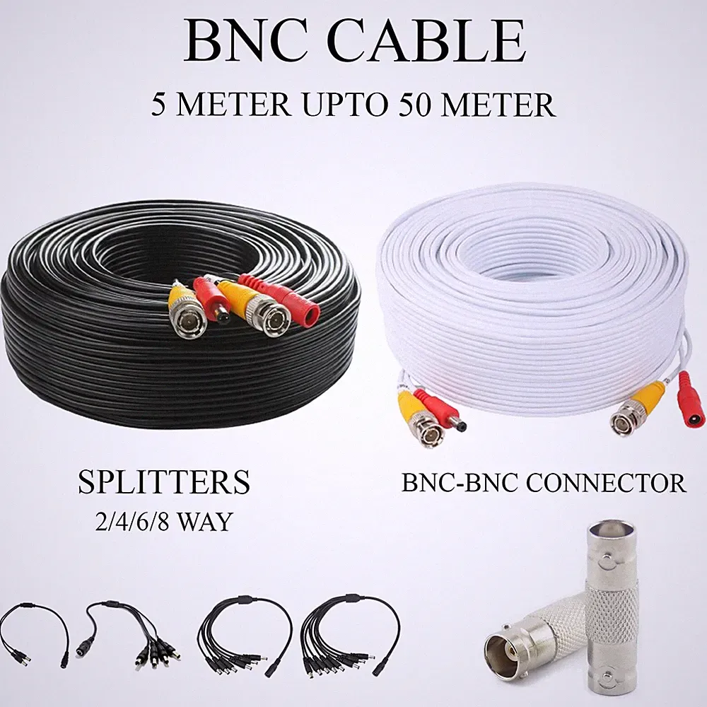 BNC DC CCTV Überwachungskamera Videokamera DVR Daten Strom Verlängerungskabel 5m 10m 20m 30m>