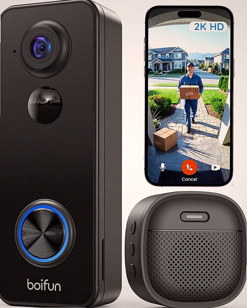 BOIFUN 2K WLAN Türklingel mit Kamera 180° AI