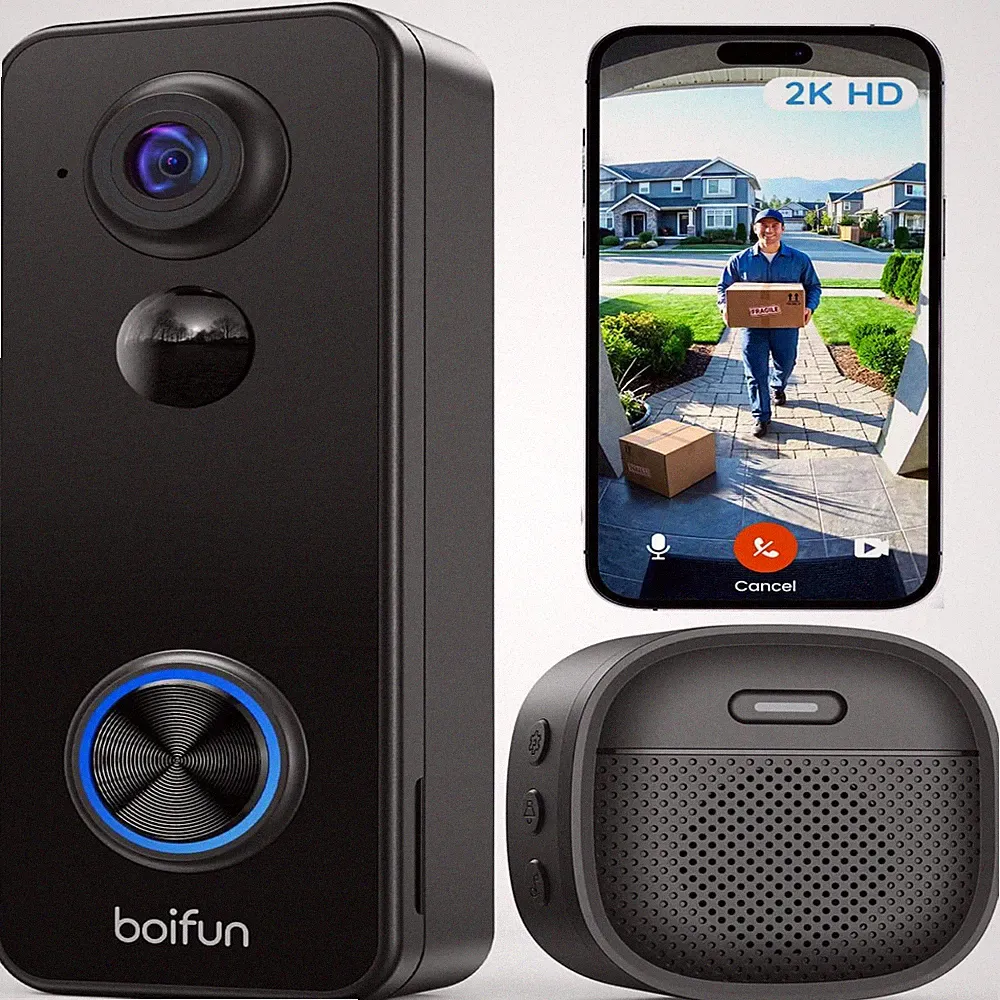 BOIFUN 2K WLAN Video Türklingel 180° Ultra Breite