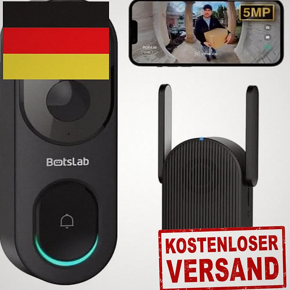 BOTSLAB 5MP Akku Türklingel mit Kamera 360°