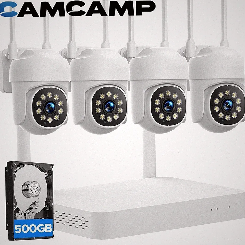 CAMCAMP 10CH NVR Überwachungskamera Set Aussen WLAN WiFi Kamera mit 2 Wege Audio