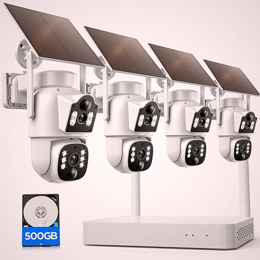 CAMCAMP 4MP WLAN Überwachungskamera Set Solar Akku Funk Außen IP66