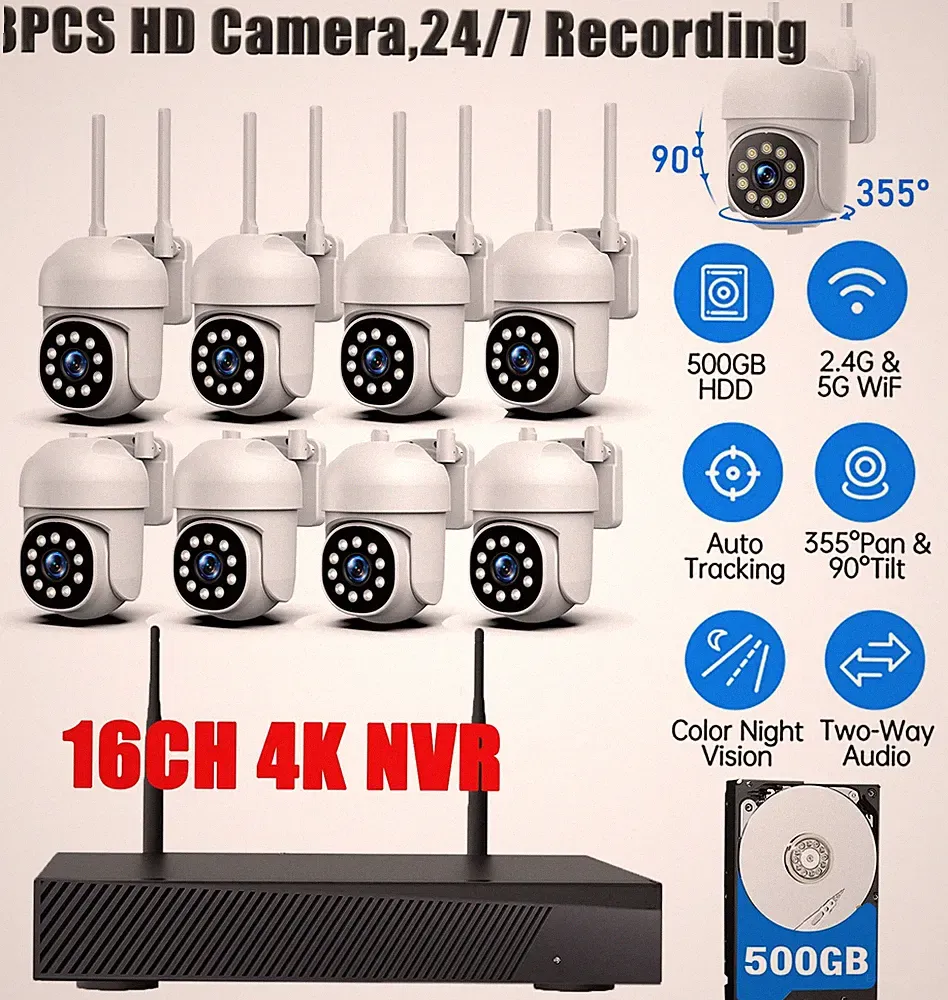 CAMCAMP SC54 WLAN Überwachungskamera Set 8 Kameras