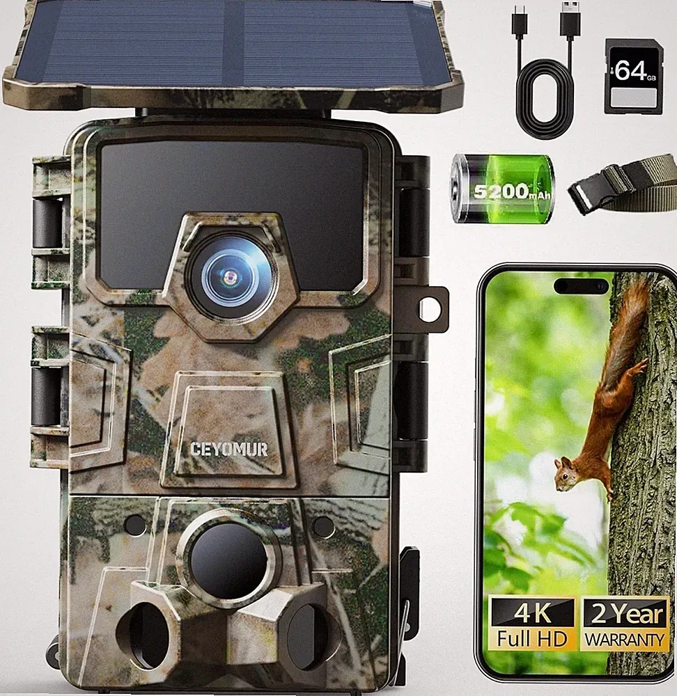CEYOMUR Solar Wildkamera 4K 64MP