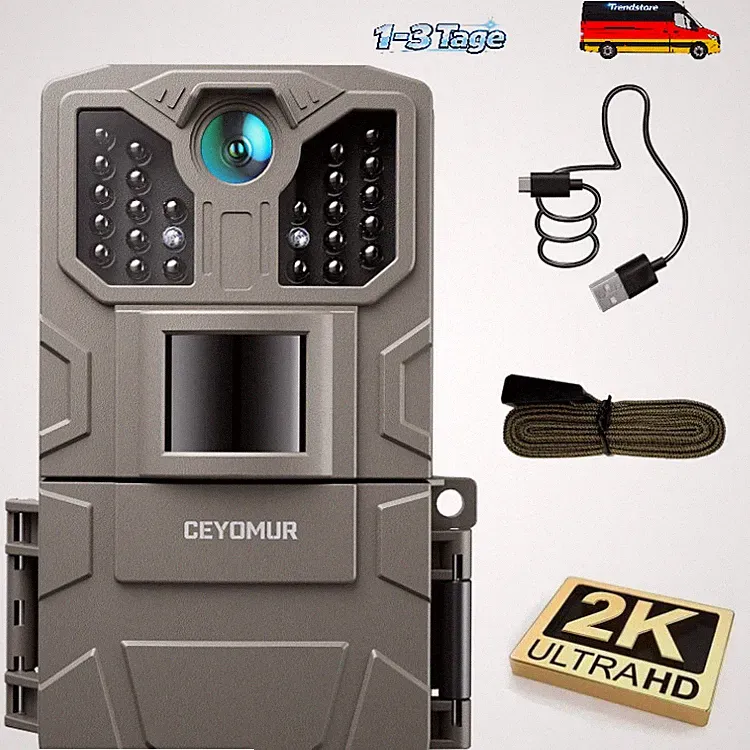 CEYOMUR Wildkamera, 850nm IR LEDs Wildkamera mit Bewegungsmelder Nachtsicht