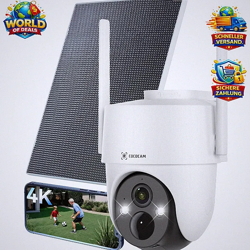 COCOCAM 4K 8MP Akku WLAN Solar