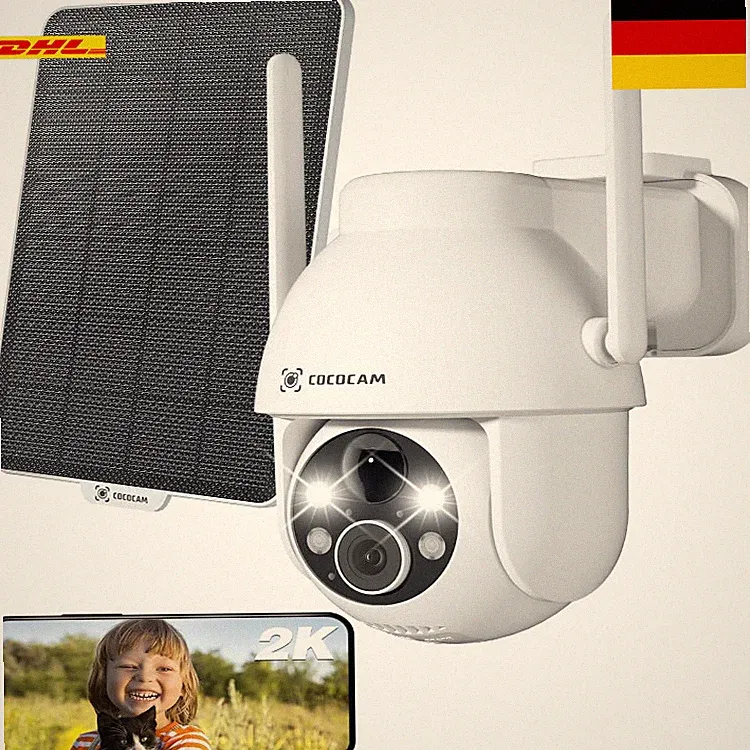 cococam Solar Außenkamera 2K QHD