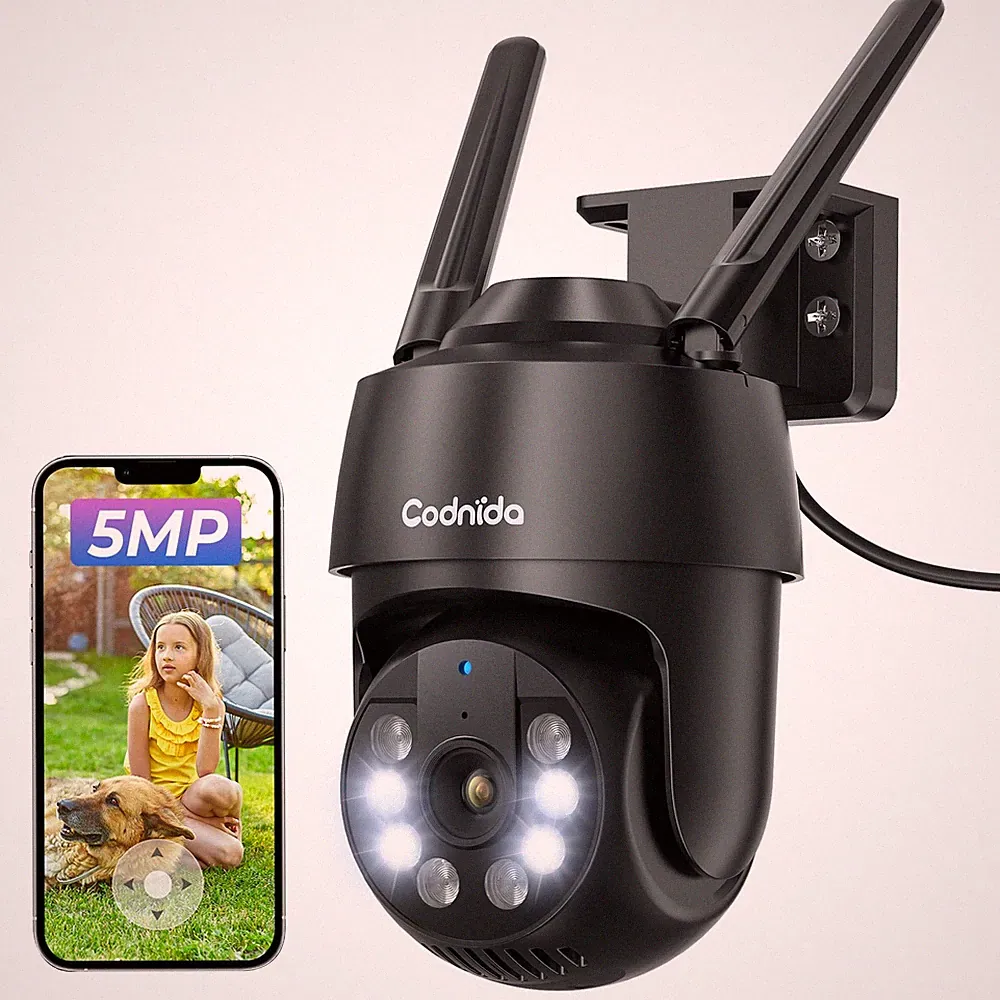 Codnida Q50S 5MP WLAN Überwachungskamera Außen mit 2-Wege-Audio, 15 m, 2,4/5GHz