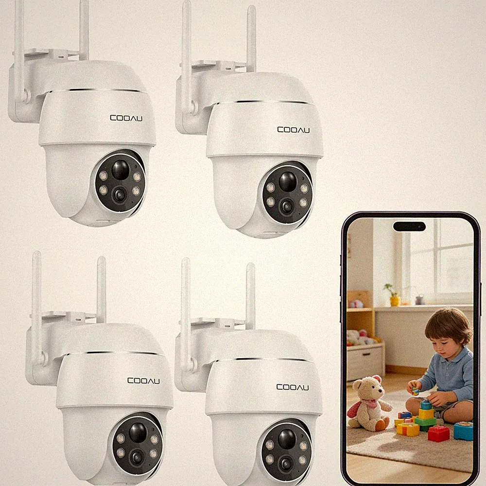COOAU 2K HD FUNK WLAN WIFI IP NETZWERK CAMERA Outdoor AUßEN ÜBERWACHUNGSKAMERA