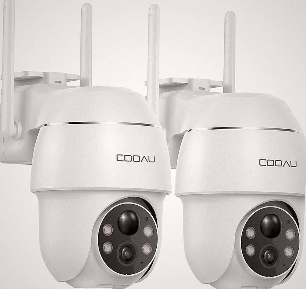 COOAU 2K Kabellose WLAN Überwachungskamera Aussen PTZ Akku Kamera FarbNachtsicht