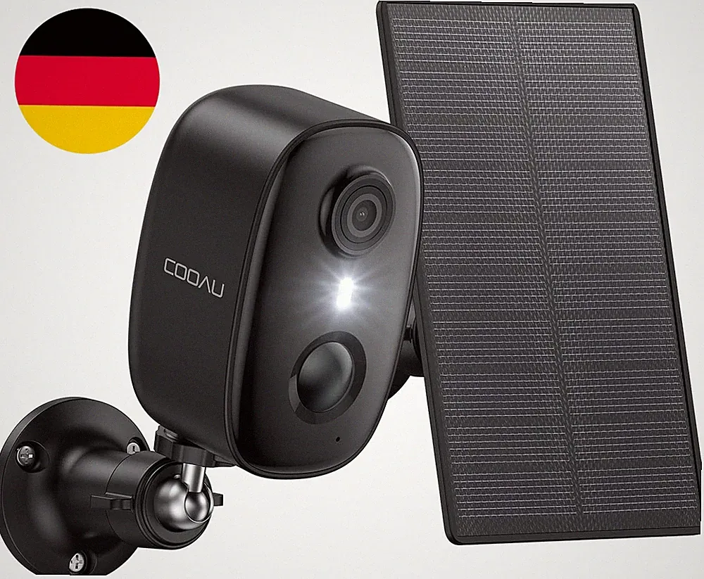 COOAU 2K Solar Akku Kamera