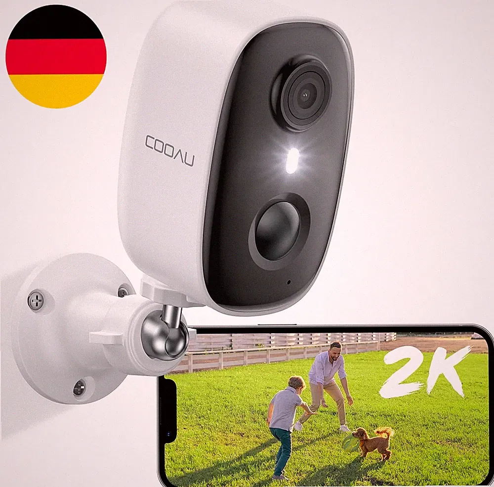 COOAU 2K Wifi6 Akku Überwachungskamera