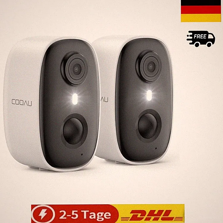 COOAU 2K WiFi6 Überwachungskamera 2 Stück Drahtlos