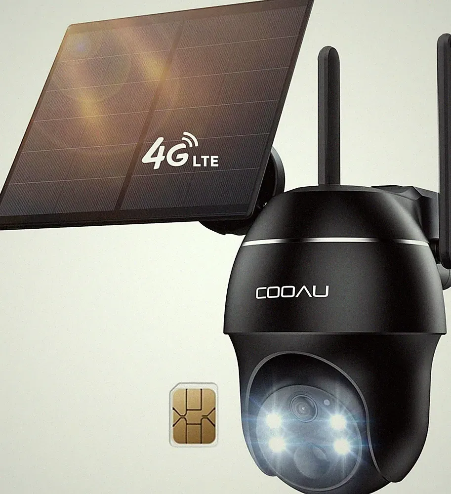 COOAU 4G LTE Überwachungskamera Aussen Akku mit SIM Karte Solarpanel