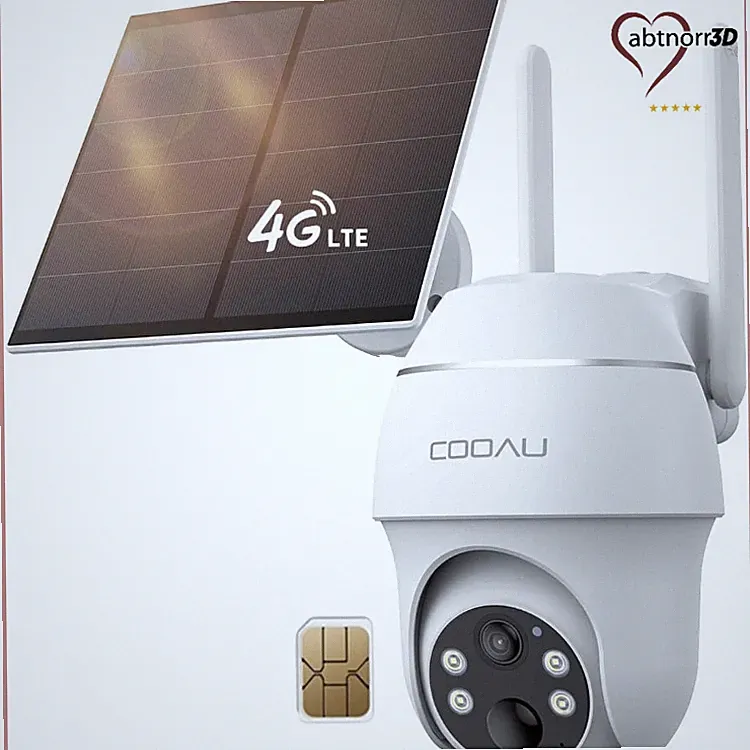 COOAU 4G LTE Überwachungskamera Outdoor Weiß mit SIM Karte 64GB und Solarpanel