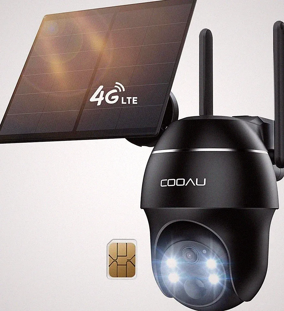 COOAU G1 PRO 4G LTE Überwachungskamera Solar Akku 2K Außen PIR Alexa