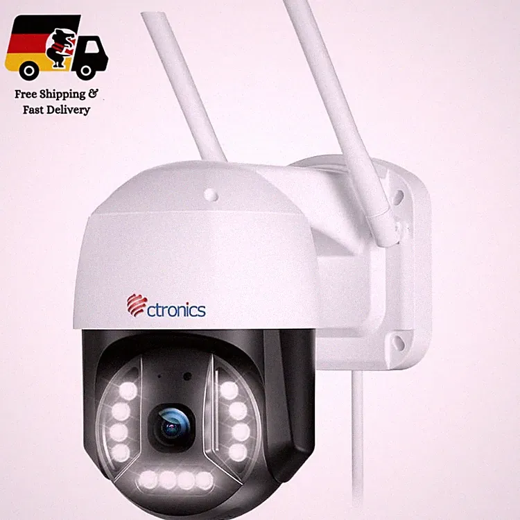 Ctronics 4K Überwachungskamera Aussen WLAN mit Nachtsicht 25 Meter, 8MP, 2,4GHz