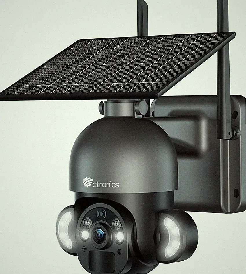 Ctronics 4MP Überwachungskamera Aussen Solar Akku mit 30m Nachtsicht, PIR