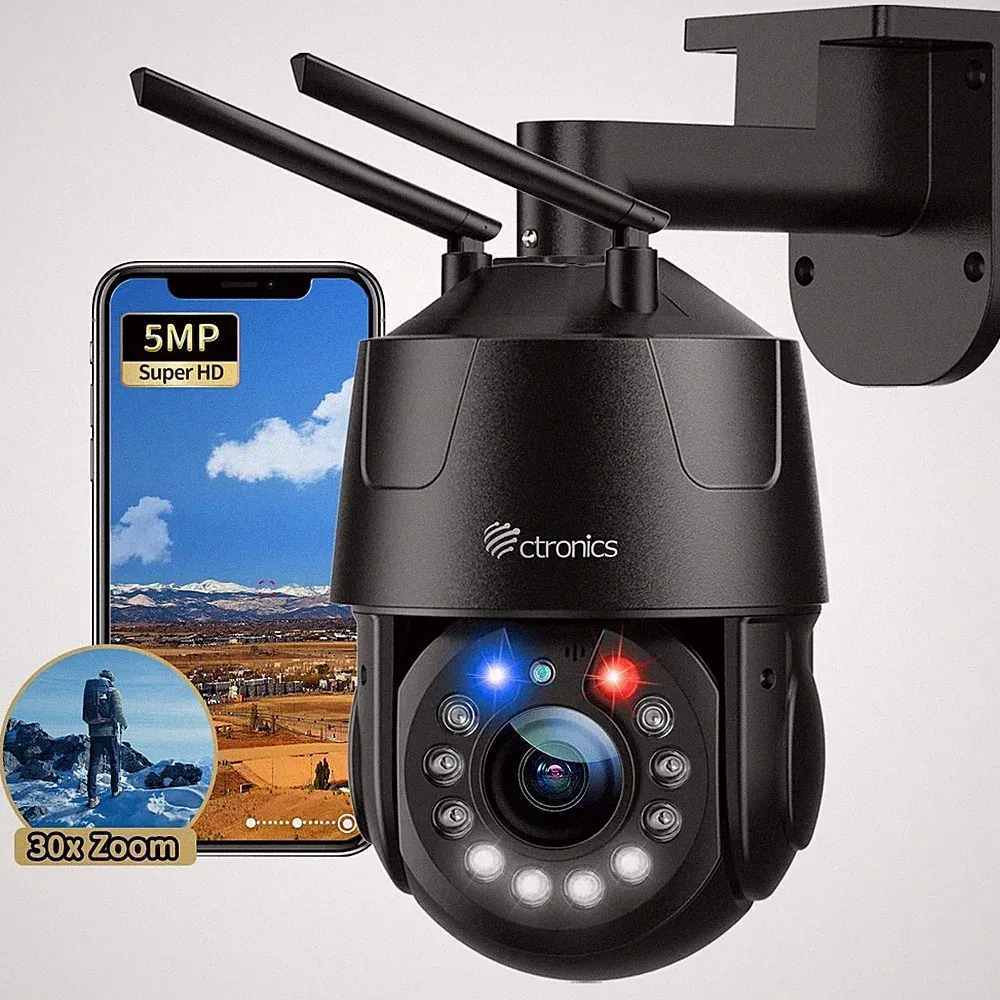 Ctronics 5MP PTZ Überwachungskamera Außen WLAN 30x Zoom