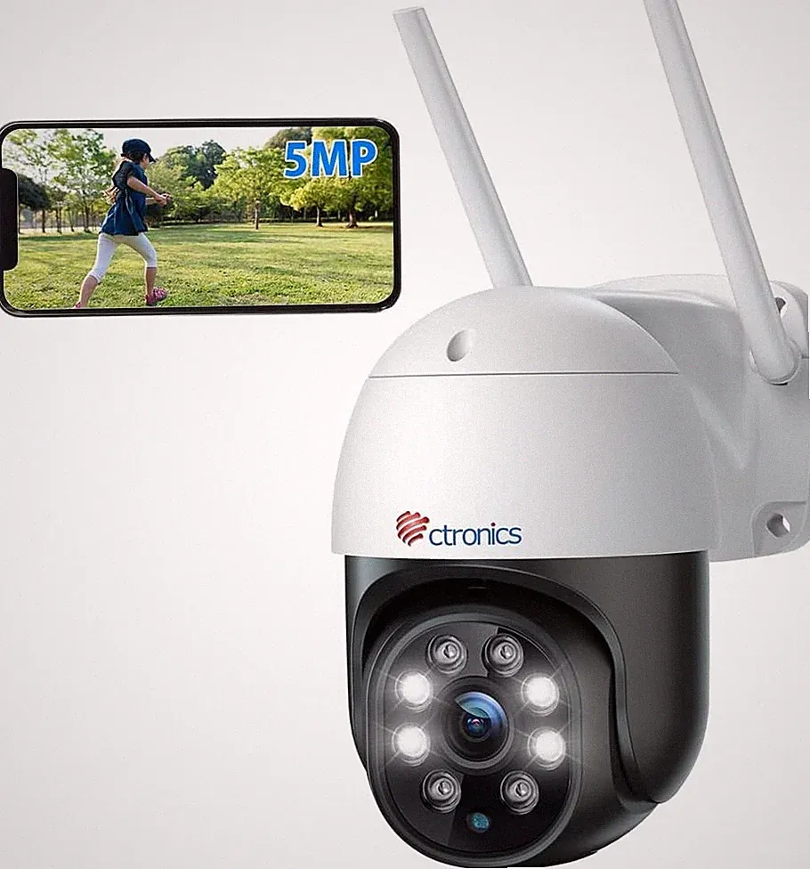 Ctronics 5MP Überwachungskamera Aussen WLAN PTZ IP Kamera Outdoor Personenerk