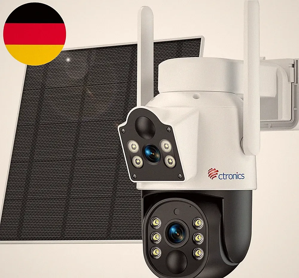 Ctronics Dual-Objektiv Solar Überwachungskamera