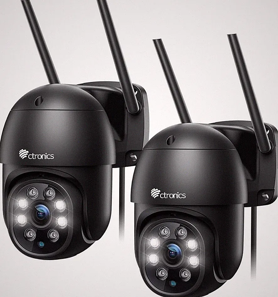 Ctronics PTZ Überwachungskamera 2K 2 Wege Audio