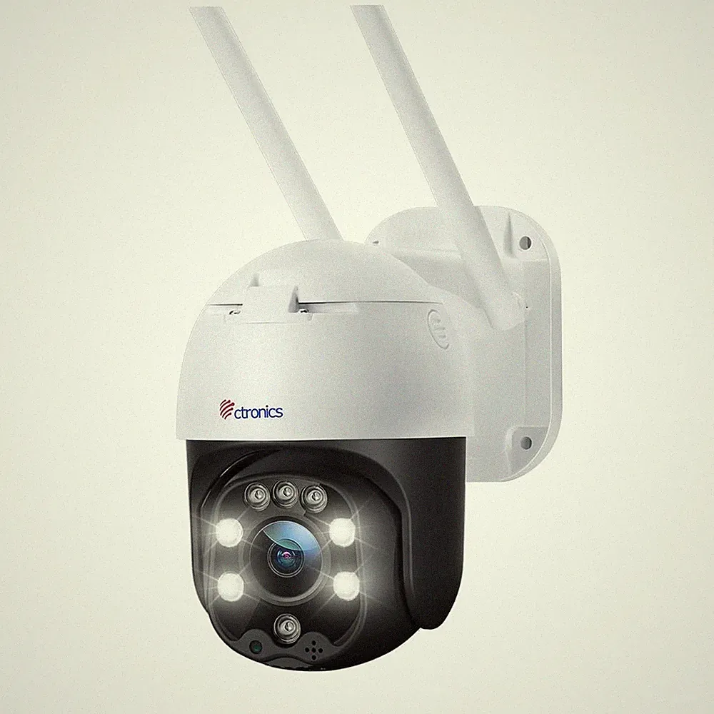 Ctronics PTZ Überwachungskamera WLAN 1080P HD Dome Kamera Außen Weiß, 30m