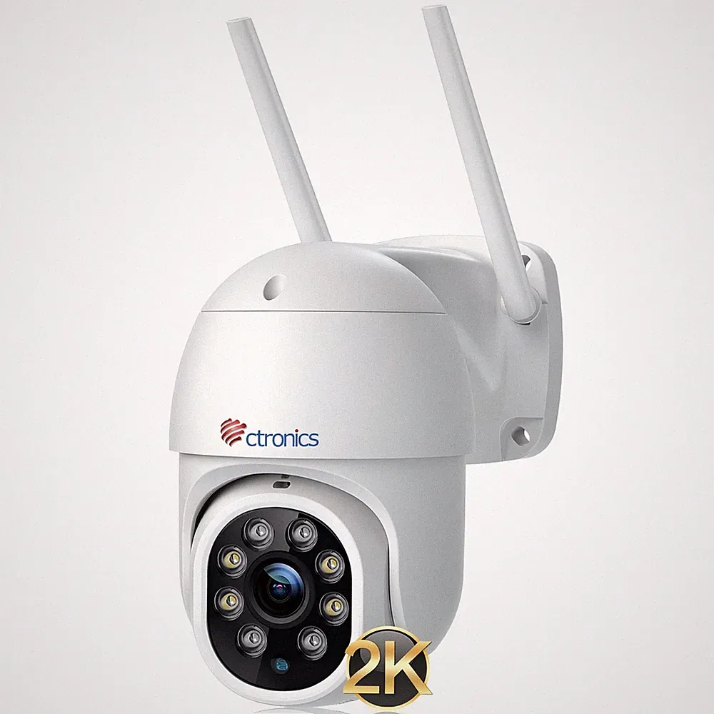 Ctronics Überwachungskamera Aussen 2K 4MP mit Nachtsicht, 355 Rotation, WiFi